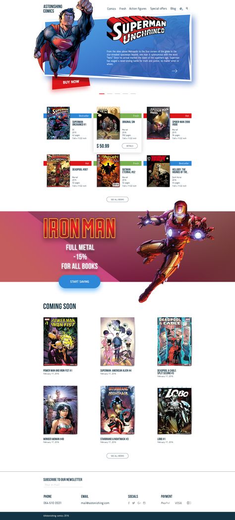 Comics shop home page by tubik studio Comic Book Website Design, Comic Website Design, Comic Website, Moving Wall, About Web Design, Presentation Slides Design, Creative Website Design, Slides Design, Website Builder Free