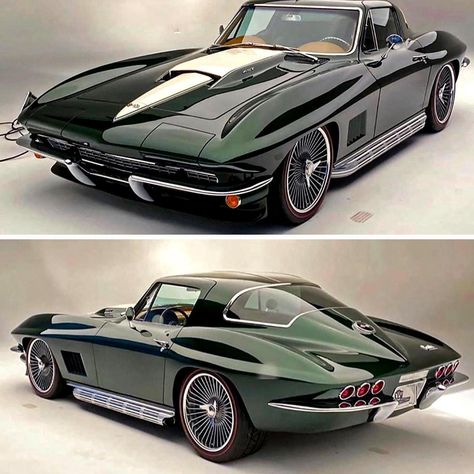 Widebody Corvette, Corvette C2, Old Vintage Cars, Vintage Muscle Cars, Chevy Muscle Cars, Custom Muscle Cars, Classic Sports Cars, Classy Cars, Pretty Cars