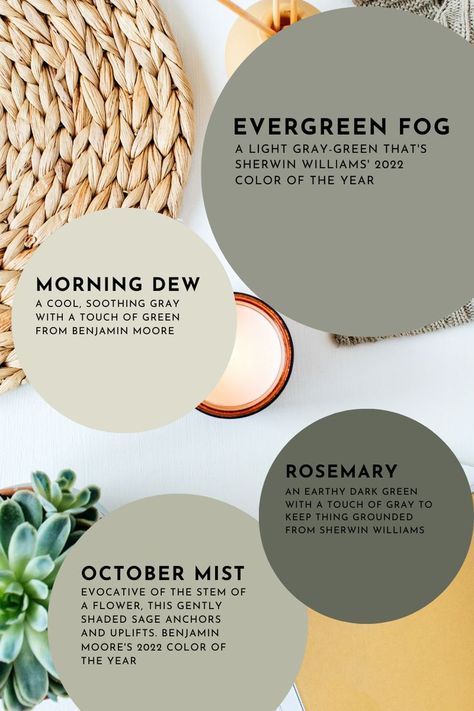 Looking to renovate your space with a fresh new look? Green is a top color trend for 2022 and we've got the best greens you should use on your next project! Interior Paint Colors, Exterior Paint Colors, Updating House, Paint Colors For Home, Home Reno, My New Room, Room Colors, Interior Paint, Exterior Paint