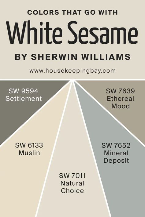 Colors That Go With SW 9586 White Sesame Sw Whole Wheat, Sherwin Williams Whole Wheat, Brown Paint Colors, Sherwin Williams White, The Undertones, Paint Color Schemes, Touch Of Gray, Neutral Paint Colors, Favorite Paint Colors