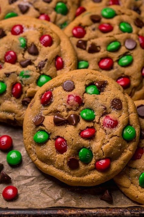 Ashley Manila, Mandm Cookies, Noel Cookies, Mnm Cookies, Baker By Nature, Chewy Peanut Butter Cookies, M M Cookies, Christmas Baking Recipes, Desserts Vegan