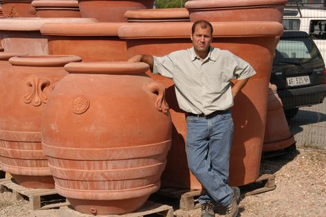 Oversized Pots : Large Terra Cotta Planters | Tuscan Imports. I need a bigger potting table... Large Terracotta Planters, Terra Cotta Planters, Large Garden Pots, Large Terracotta Pots, Terra Cotta Pottery, Small Japanese Garden, Terra Cotta Clay Pots, Planters For Sale, Terracotta Plant Pots