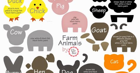 I searched everywhere for an animal template that I could use to make felt animals for Baby's felt story board AND nothing came close to wh... Make Felt Animals, Sewing Baby Projects, Felt Farm Animals Pattern, Felt Farm Animals, Diy Felt Board, Pig Fabric, Felt Story, Felt Boards, Flannel Board Stories