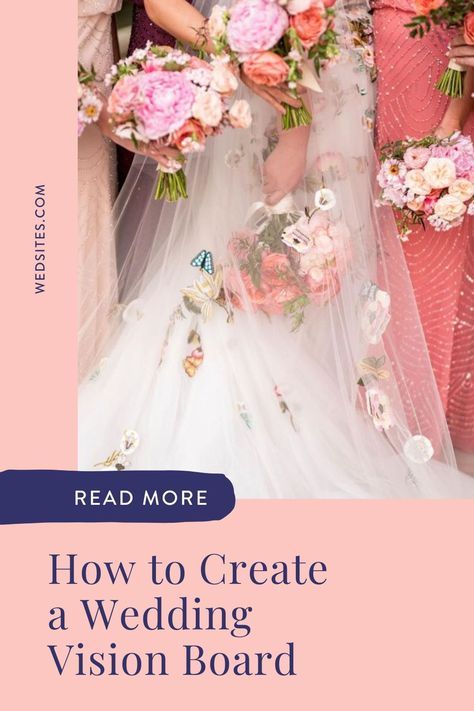 How to Create a Wedding Vision Board (And Why You Need One) by WedSites | Wedding Website Builder | All-in-one wedding planning tools for helping newly engaged couples worldwide. Creating a vision board is a great way to clarify your ideas, define your style and bring your dream wedding to life. Read on as we explain exactly how to create a wedding vision board, and why you need one for your special day! Learn More. wedding planning, wedding vision, vision board, wedding vision board Wedding Vision Board Ideas, Wedding Vision Board, Creating A Vision, Diy Wedding Planning, Define Your Style, Wedding Planning Tools, Board Wedding, A Vision Board, Planning Tools