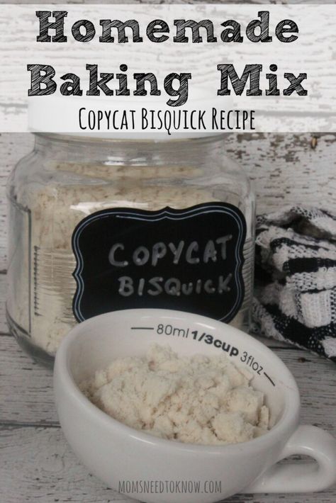 Bisquick Mix Homemade, Copycat Bisquick, Copycat Bisquick Recipe, Bisquick Mix Recipe, Homemade Biscuit Mix, Bisquick Recipe, Baking Mix Recipes, Recipes Copycat, Homemade Bisquick