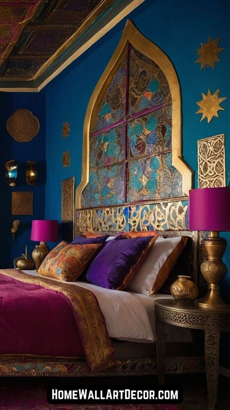 Moroccan Hotel Room, Arabian Nights Bedroom, Sentinels Of Light, Whimsigoth Fall, Moroccan Inspired Bedroom, Wallpaper Romantic, Grey Floral Wallpaper, Moroccan Lamps, Moroccan Interior Design