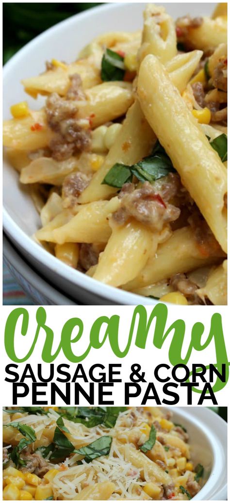 Pasta With Corn, Interesting Meals, Mascarpone Sauce, Creamy Sausage Pasta, Kale And Quinoa, Cheesy Pasta Recipes, Spicy Italian Sausage, Carb Loading, Creamy Pasta Dishes