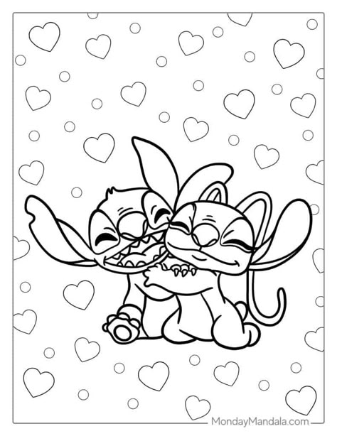 Disney Coloring Pages Printables, Lilo En Stitch, Stitch Coloring, Disney Coloring Sheets, Lilo And Stitch Characters, Angel Coloring Pages, Stitch Coloring Pages, Lilo And Stitch Drawings, Idee Cricut