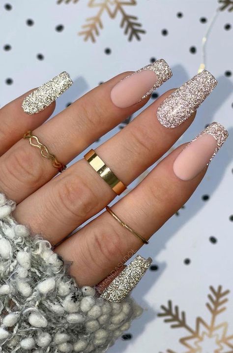 Nye Nails, New Year Nails, New Years Nail Designs, New Years Nails, New Years Eve Nails, Christmas Gel Nails, Her Nails, Nail Designs Glitter, Festival Nails