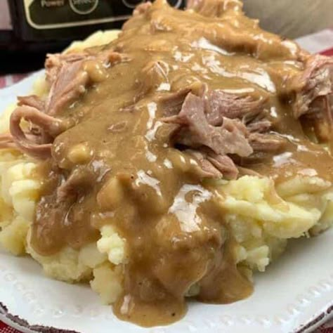 Slow Cooker Pork Shoulder Recipe - Back To My Southern Roots Pork Shoulder Roast Crock Pot, Crockpot Pork Shoulder, Slow Cooker Pork Shoulder, Pork Shoulder Recipe, Pork Shoulder Recipes, Slow Cooker Recipes Pork, Pork Chops And Gravy, Shoulder Roast, Pork Shoulder Roast