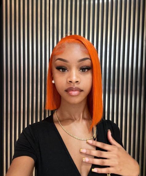 Hair Color Orange, Frontal Wig Hairstyles, Goddess Braids Hairstyles, Dyed Hair Inspiration, Protective Hairstyles Braids, Frontal Hairstyles, Dope Hairstyles, Front Lace Wigs Human Hair, Baddie Hairstyles