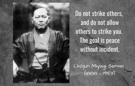 Here are the precepts of Okinawan Goju Ryu karate by Master Miyagi Chojun Sensei quoted in Master Morio Higaonna in his book. Isshinryu Karate, Okinawa Karate, Goju Ryu Karate, Okinawan Karate, Goju Ryu, Kung Fu Martial Arts, Empowering Words, Martial Art, Miyagi