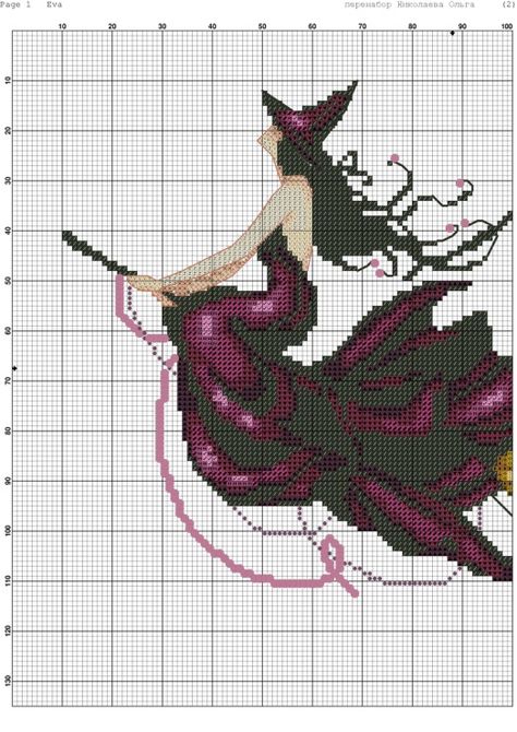 Beginner Cross Stitch Patterns Free, Witch Cross Stitch Pattern, Halloween Cross Stitch Charts, French Cross Stitch, Nora Corbett, Witch Cross Stitch, Cross Stitch Gallery, Бесплатные Схемы Для Вышивки Крестом, Cross Stitch Halloween