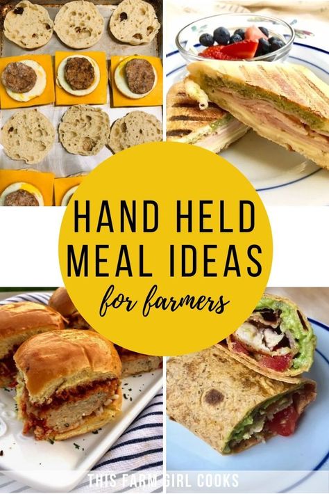 Need an easy field meal for your farmer? How about these tractor friendly, handheld eats? #fieldmeals #tractorfriendly #farmlife #farmwife Field Meals For Farmers, Tractor Meals, Farm Meals, Harvest Meals, Meal On The Go, Farmer Recipes, Field Meals, Farm Wife, Eat Beef