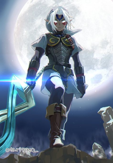 Fierce Deity Link Wallpaper, Link Outfits Zelda, Link Hyrule Warriors, Dark Zelda, Fierce Deity Link, Majoras Mask Art, Moon Warrior, Deity Link, Link Zelda Art