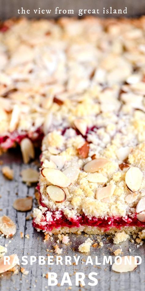 Raspberry Almond Bars, Raspberry Recipes Dessert, Raspberry Coffee Cakes, Lemon Layer Cakes, Almond Tart, Raspberry Bars, Raspberry Desserts, British Desserts, Strawberry Almond