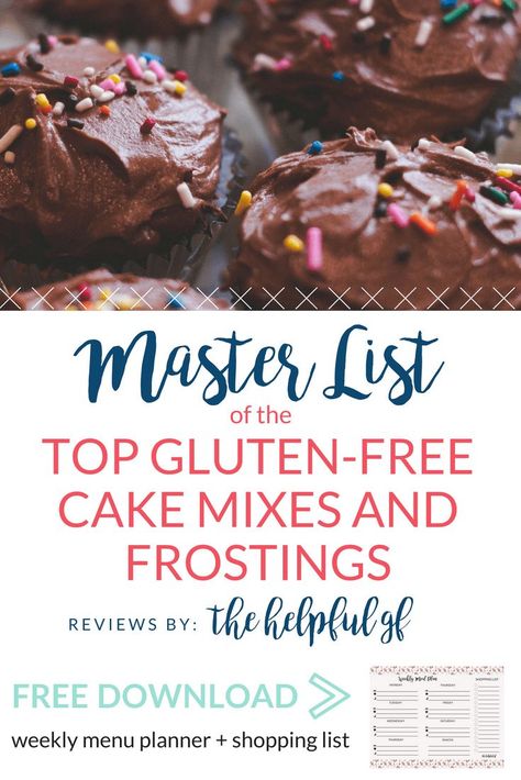 This is a master list of the best gluten-free boxed cake mixes and premade frostings with reviews! Pin now, reference later so you can make baking gluten-free desserts easy whether you want a cake, cupcakes, or are using a cake mix to make cookies, bars, or other sweet treat! Rated by taste, whether they’re moist or dry, and more! reviews include: King Arthur, Simple Mills, and Bob’s Red Mill! Best Gluten Free Cake, Gluten Free Desserts Cookies, Gluten Free Cake Mixes, Simple Mills, Cookies Bars, Boxed Cake, Cake Mixes, Best Gluten Free, Cheap Healthy