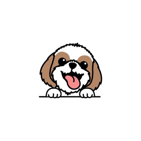 Shih Tzu Wallpaper, Simple Dog Drawing, Shih Tzu Drawing, Easy Dog Drawing, Dog Sketches, Dog Drawing Tutorial, Dog Drawing Simple, Perro Shih Tzu, Cute Dog Cartoon