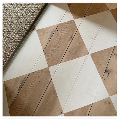 Painted Wood Floors, Hallway Walls, Checkerboard Floor, Painted Floor, Pine Floors, Painted Floors, Mug Design, Kitchen Projects, House Flooring