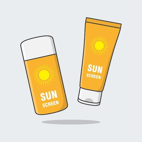 Sunscreen Drawing, Sunscreen Illustration, Sunscreen Aesthetic, Science Pics, Cream Car, Small Business Instagram, Bottle Drawing, Online Scrapbook, Sun Screen