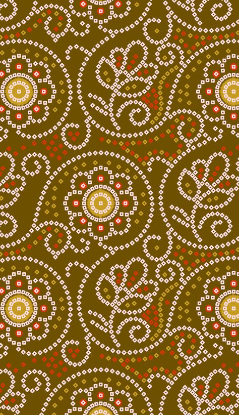 Bandhani Pattern Design, Bandhani Print Pattern, Badhni Pattern, Chunri Pattern, Bandhani Design, Gold Digital Art, Bandhani Pattern, Clothing Fabric Patterns, Tropical Fabric Prints