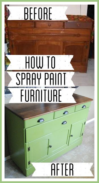 Spray painting furniture Green Buffet, How To Spray Paint, Spray Paint Furniture, Diy Spray Paint, Furniture Rehab, Green Door, Refurbished Furniture, Move It, Furniture Restoration