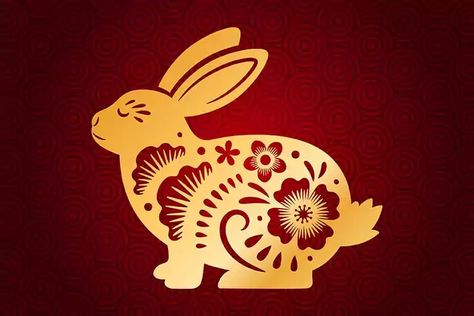 Chinese Zodiac Rabbit Astrology : The Year of the Rabbit Chinese Zodiac Signs Rabbit, Rabbit Lunar New Year, Chinese Zodiac Compatibility, 12 Chinese Zodiac Signs, Chinese Zodiac Rabbit, Gold Rabbit, Rabbit 2023, New Year Symbols, Zodiac Meanings