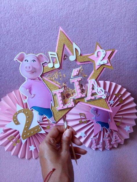 Sign movie Rosita Sing Birthday Party Ideas, Sing Party, 1st Birthday Cake Topper, 1st Birthday Cake, 2nd Birthday Parties, Birthday Cake Toppers, Favor Boxes, Party Girls, 4th Birthday