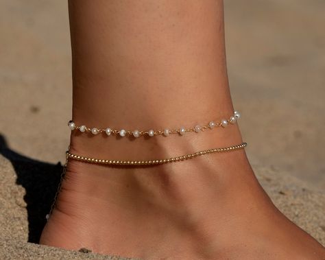 Anklet Accessories, Pearl Ankle Bracelet, Ankle Bracelets Gold, Silver Chain Anklet, Anklet Gold, Pearl Anklet, Ankle Jewelry, Silver Anklet, Gold Anklet