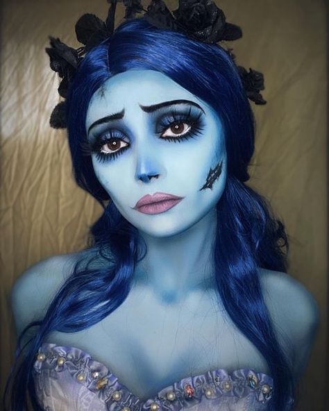 Corpse Bride Makeup, Halloween Bride Costumes, Make Up Sposa, Handmade Halloween Costumes, Corpse Bride Costume, Halloween Bride, Creepy Halloween Makeup, Cute Halloween Makeup, Halloween Beauty