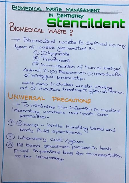 STENCILDENT : Biomedical Waste Management In Dentistry -Ecofrien... Biomedical Waste Management, Oral Pathology, Biochemistry Notes, Louis Pasteur, Types Of Waste, Body Fluid, Dental Student, Medical Laboratory, Dental Practice