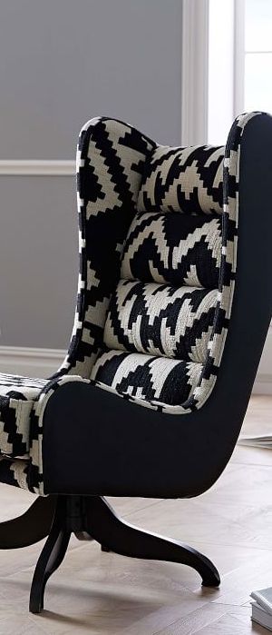 Cobb Swivel Chair - Urban Geometric Print California Cool Interior, Redo Chairs, Pattern Armchair, Diy Room Decor For Girls, Desk Stuff, Organic Interiors, Organic Interior, Cool Interior, Upholstered Desk Chair