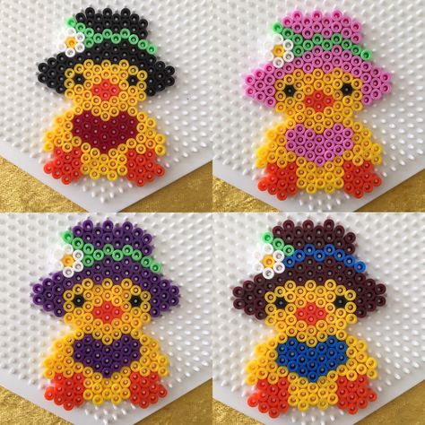 Easter Perler Bead Patterns, Påskeaktiviteter For Barn, Melt Beads Patterns, Easy Perler Bead Patterns, Melty Bead Patterns, Easy Perler Beads Ideas, 3d Perler Bead, Hama Beads Design, Perler Bead Templates