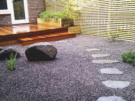 Small Covered Patio, Contemporary Landscape Design, Slate Garden, Japanese Garden Landscape, Gravel Garden, Modern Landscape Design, Landscaping Supplies, Low Maintenance Garden, Healthy Garden