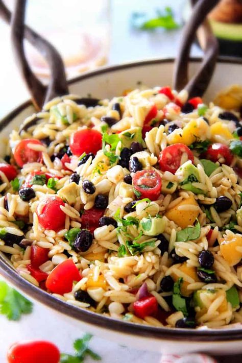 Soup Recipes Pasta, Honey Lime Vinaigrette, Orzo Dishes, Tiny Pasta, Southwest Salad, Orzo Salad Recipes, Pasta Salad Dressing, Orzo Pasta Salad, Carlsbad Cravings