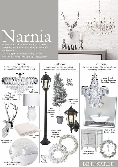 Narnia Room, Narnia Party, Fairytale Home, Room Theme, Home Themes, Magical Winter, Outdoor Bathrooms, Lighting Accessories, Reading Corner