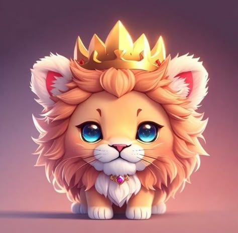 Realistic Cartoons, Baby Animal Drawings, Lion Drawing, Cute Bunny Pictures, Images Kawaii, Lion Images, Cute Animal Clipart, Cute Fantasy Creatures, Cute Lion