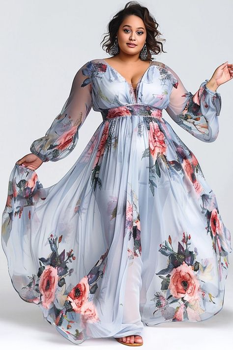 Plus Size Dresses for Women | Xpluswear Mother Of The Bride Dresses Plus Size Summer, Chiffon Maxi Dresses, Plus Size Dresses Formal, Sheer Chiffon Dress, Plus Size Wedding Guest, Dinner Dress Classy, Plus Size Formal Dresses, Dress Classy, Chiffon Dress Long