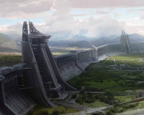 Sci Fi Landscape, Sci Fi City, Sci Fi Environment, Landscape Concept, Fantasy City, Fantasy Castle, Futuristic Art, Fantasy Places, Futuristic City