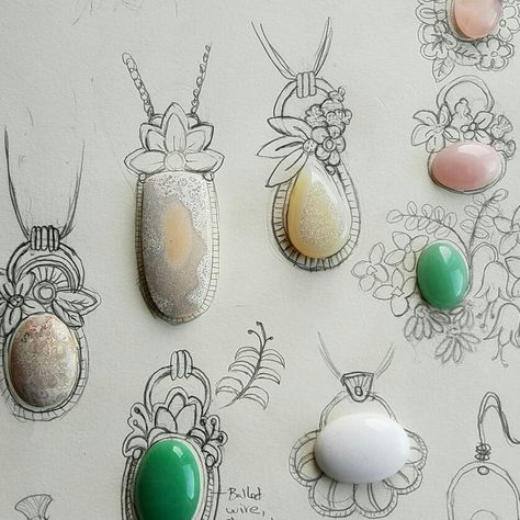 Silversmithing Jewelry, Metal Jewelry Making, Jewellery Design Sketches, Jewelry Illustration, Jewelry Design Drawing, Ideas Jewelry, Metalsmithing Jewelry, Metal Clay Jewelry, Jewelry Drawing