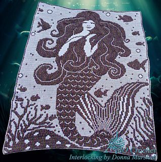 Ravelry: Designs by Anneke den Outer Mermaid Mosaic, Overlay Mosaic Crochet, Crochet Farm Animals, Mosaic Crochet, Crochet Blanket Designs, Mermaid Pattern, Mosaic Flowers, Love Fairy, Heart Pillow