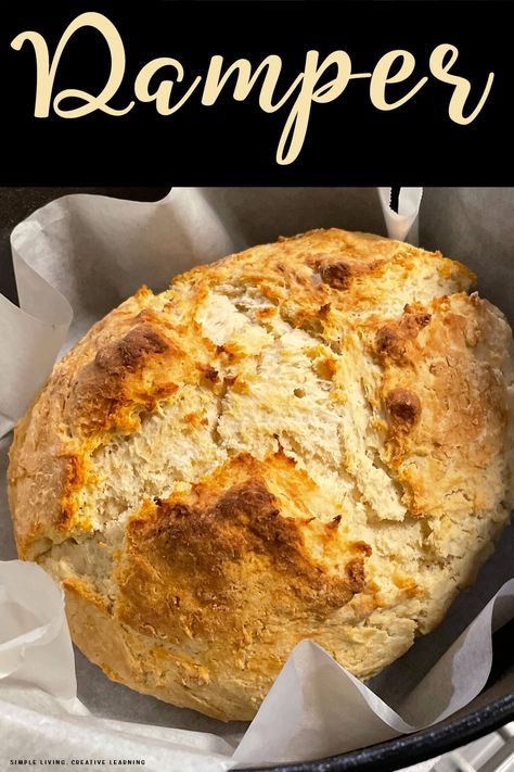 Homemade Damper Recipe Damper Recipe Camping, Camp Bread, Damper Bread, Damper Recipe, Crazy Dough, Camp Oven, Bunny Chow, No Yeast Bread, Baking Crafts