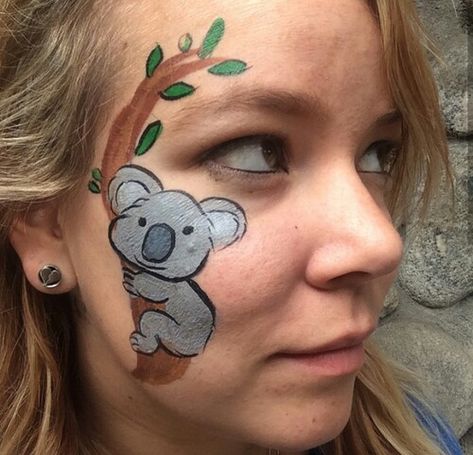 Wild Animal Face Paint, Otter Face Paint, Zoo Face Paint, Llama Face Paint, Koala Face Paint, Panda Face Paint, Easy Face Painting Designs, Face Painting Flowers, Cool Face Paint