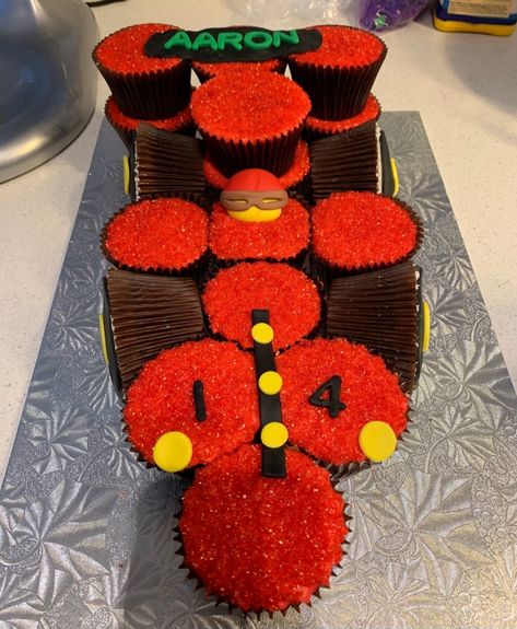 Pull Apart Car Cupcake Cake, Race Car Cupcake Cake, Car Cupcake Cake, Car Cupcakes, Pull Apart Cupcake, Cars Cupcakes, Pull Apart Cupcake Cake, Pull Apart Cupcakes, Cupcakes Cake