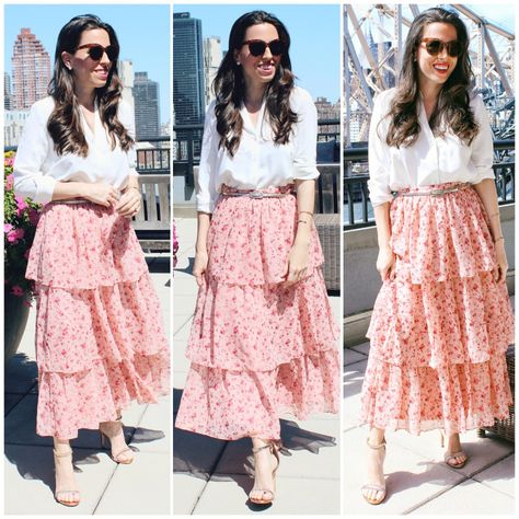 Tiered Ruffle Skirts, www.anaflorentina.com, Life & Style Blogger How To Style A Ruffle Skirt, Ruffle Skirt Outfit, Ruffle Skirts, Pretty Clothing, Skirt Ideas, Tiered Ruffle Skirt, Style Blogger, Shop The Look, Ruffle Skirt