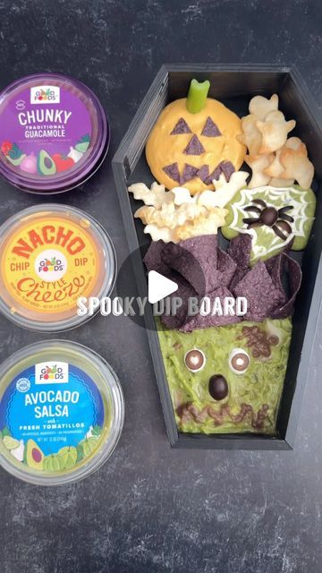 Melissa on Instagram: "I have partnered with @goodfoods to bring you this delicious and spooky board using their Chunky Guacamole, Avocado Salsa, and Nacho Cheeze Dip. #GoodFoodsPartner These are the scary good snacks that your Halloween party guests will die for.
 
Good Foods’ guac is made with simple ingredients – including 100% Hass fresh avocados – and is available in a variety of sizes to accommodate any Halloween get-together. 
 
Their Avocado Salsa is made with fresh tomatillos, hand-scooped avocados and a hint of jalapeño. And their Nacho Cheeze Dip brings the authentic taste of ballpark nacho cheese without the heaviness of dairy ingredients.
 
You have a chance to win this dip trio PLUS all of these festive party items (listed below) that are perfect for hosting your upcoming gho Spooky Board, Good Snacks, Chunky Guacamole, Good Foods, Fresh Avocado, Avocado Salsa, Nacho Cheese, Cheez It, Party Guests