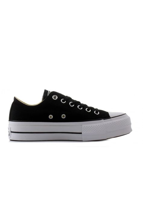 Chuck Taylor All Star Lift Ox Black White Converse - Jean Jail 90s Shoes Women, Converse Ox, 90s Shoes, Classic Converse, Chuck Taylor All Star Lift, Black Converse, Sports Uniforms, Puma Sneakers, Converse Chuck Taylor All Star