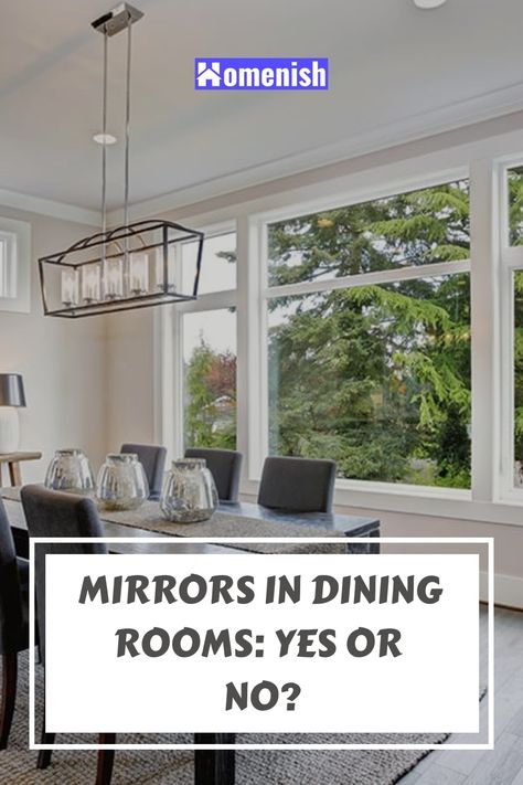 Are you thinking of putting mirrors in your dining area? For many homeowners, it’s one way to make their dining room look and feel more elegant and inviting. But some people have reservations about placing mirrors in the dining room. So, the question is: ‘should you put mirrors in the dining room?” Dining Rooms With Mirrors, Dining Area Mirror Wall, Floor Mirror In Dining Room, Mirror Behind Dining Table, Mirror In Dining Room Ideas, Dinning Room Mirror Ideas, Dining Room Mirror Ideas Wall Decor, Mirrors In Dining Room, Minimal Dinning Room