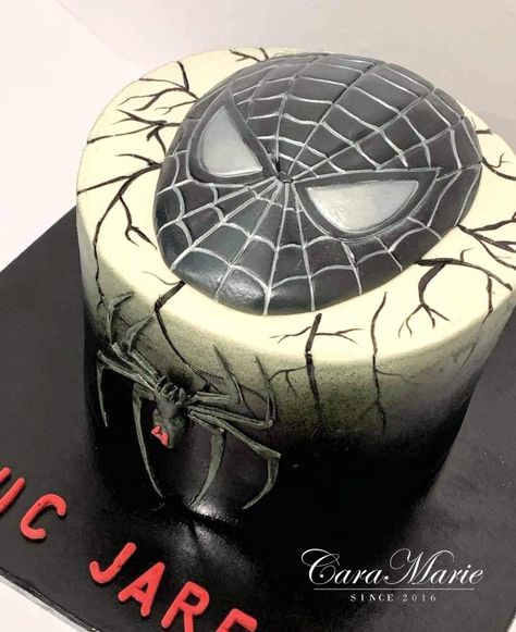 Black spiderman cake Black Spider Man Cake, Black Spiderman Birthday Cake, Black Spiderman Cake, Man Cakes, Spiderman Noir, Spiderman Birthday Cake, 6th Birthday Cakes, Anchor Tattoo Design, Spiderman Birthday Party