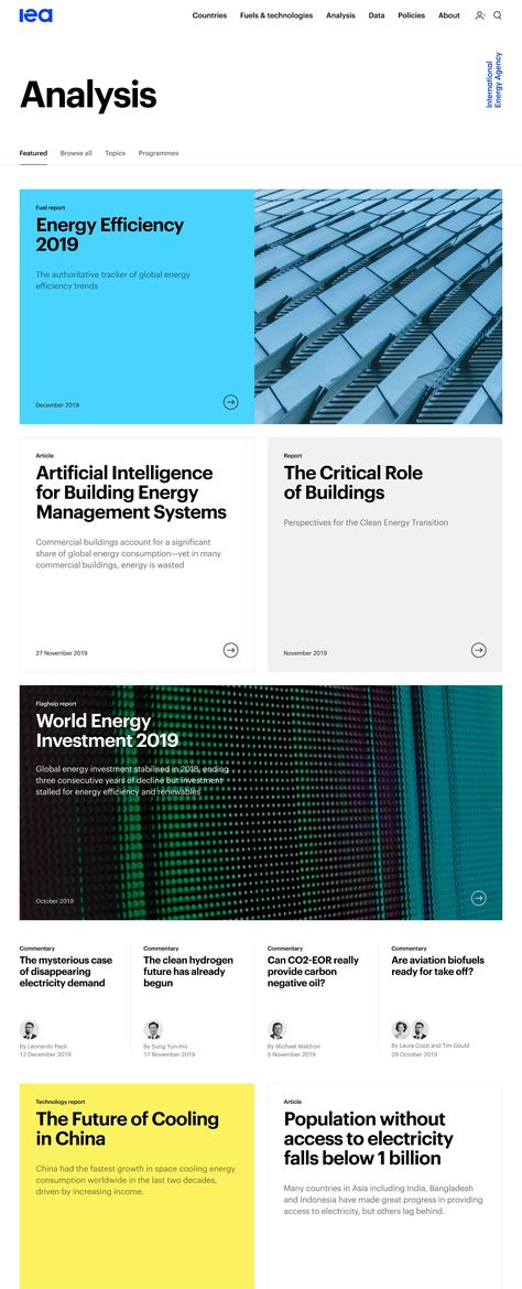 International Energy Agency — AREA 17 Wireframe Web, Building Management System, Banner Design Layout, Web Design Mobile, Building Management, Agency Website, Web Inspiration, Web Layout Design, Web Banner Design